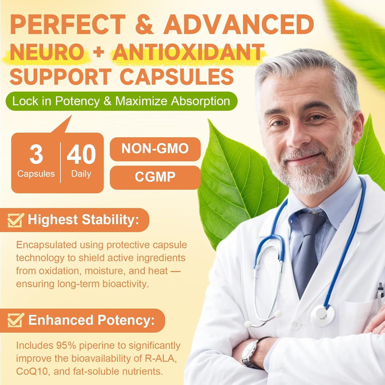 R Alpha Lipoic Acid 1000mg with Benfotiamine - Sodium ALA Supplement for Neuropathy Support Nerve Health & Antioxidant, Cell Energy, Metabolism and Anti-Aging, Non-GMO, Gluten Free, Vegan 120 Counts - Image 6