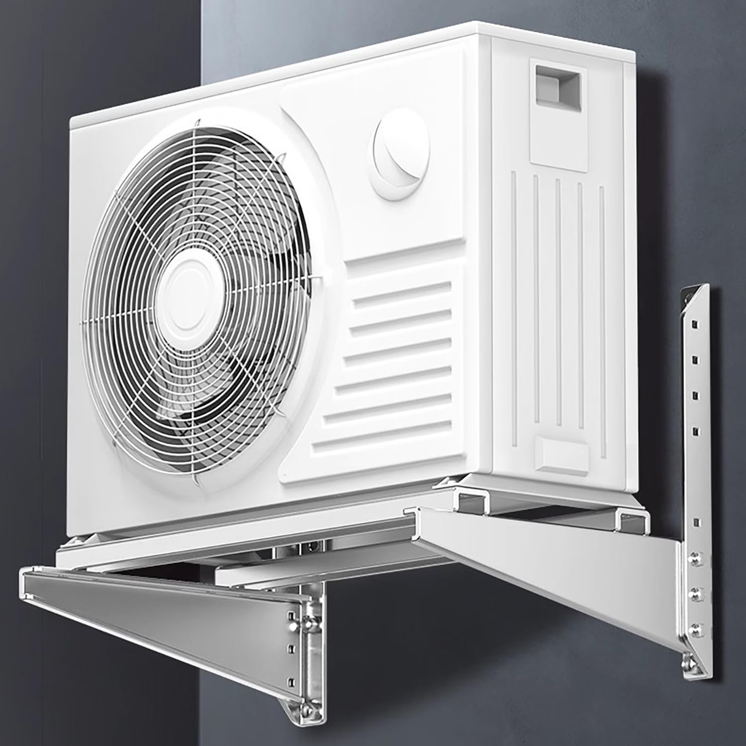 Soporte de Pared para Unidad Exterior de Aire Acondicionado Split | Acero Inoxidable, Carga 400 kg, Soporte Universal Ajustable, Estructura Triangular, Fácil Instalación