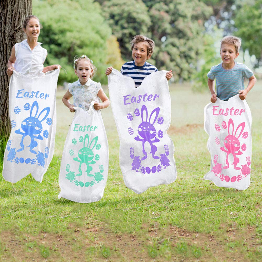 ThinkMax 4 in 1 Outdoor Games for Kids and Family Potato Sack Race, Bean Bag Toss Game, 3