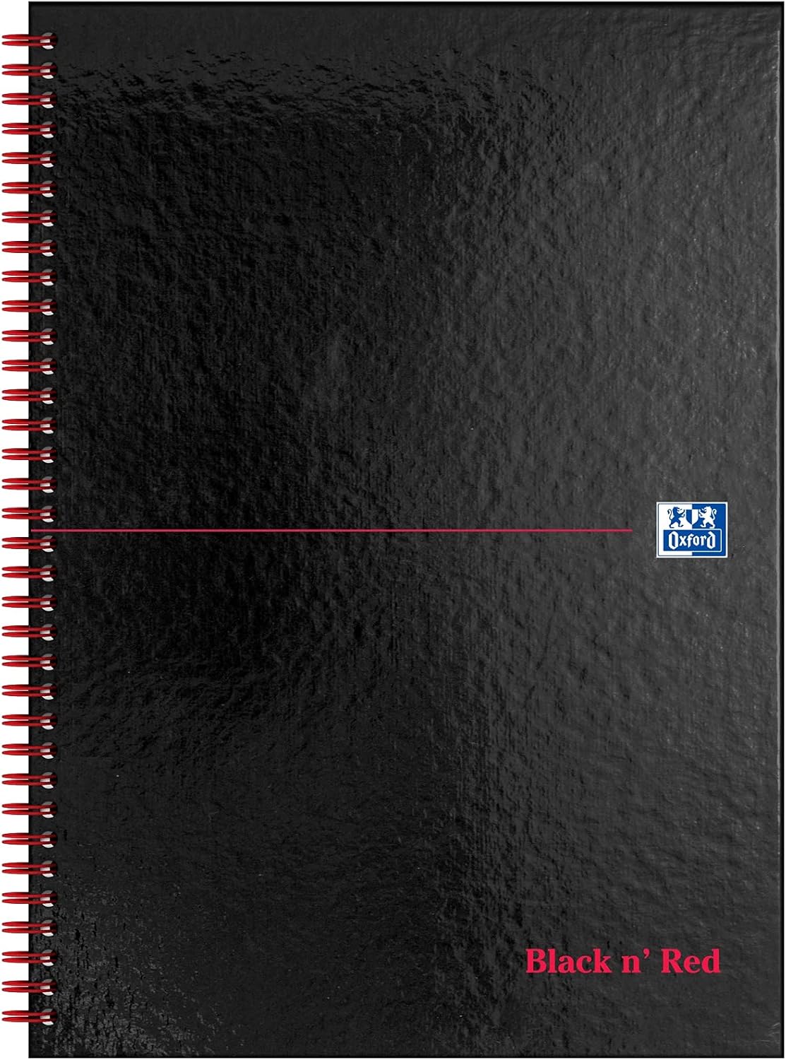 Black n' Red Oxford A4 Perforated Glossy Hardback Wirebound Ruled Notebook, Pack of 5