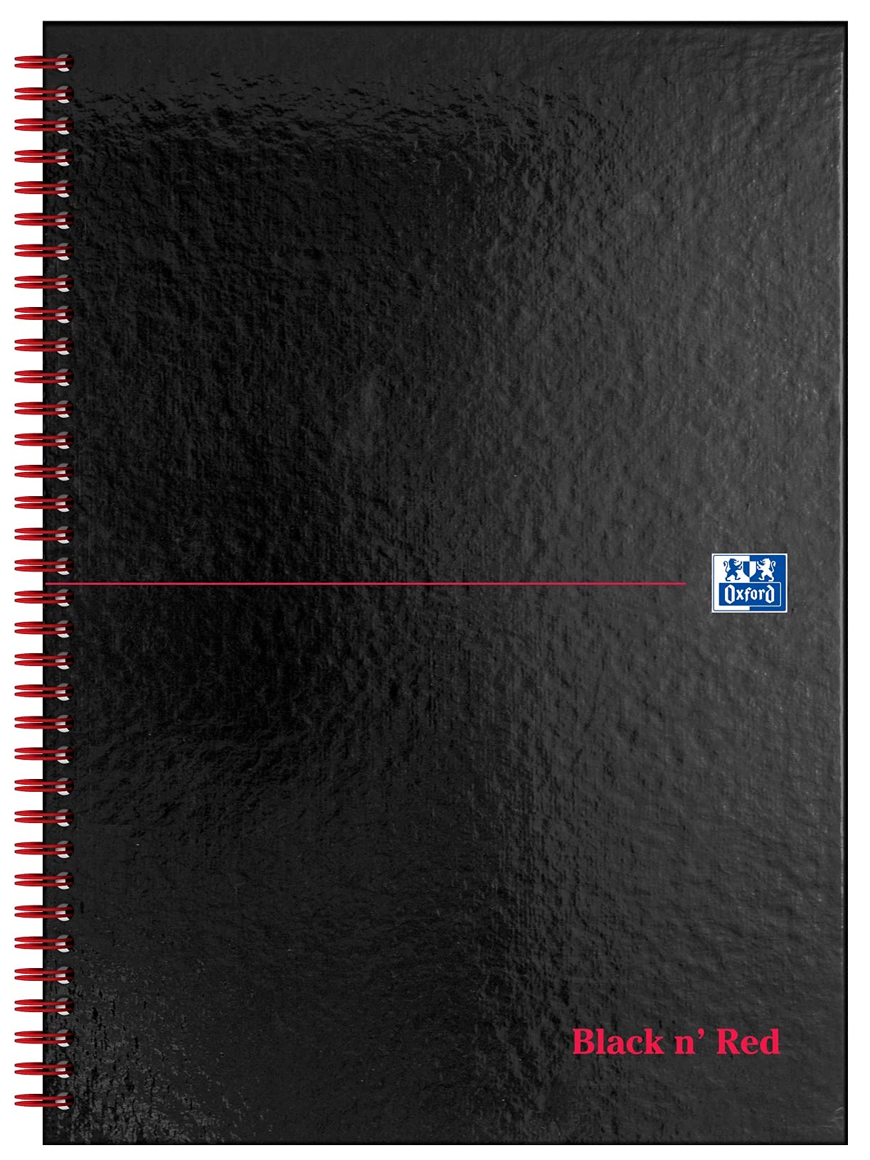 Oxford Black n ' Red, quaderno A4 con copertina rigida, lucido, rilegato a filo, foderato e perforato, confezione da 5