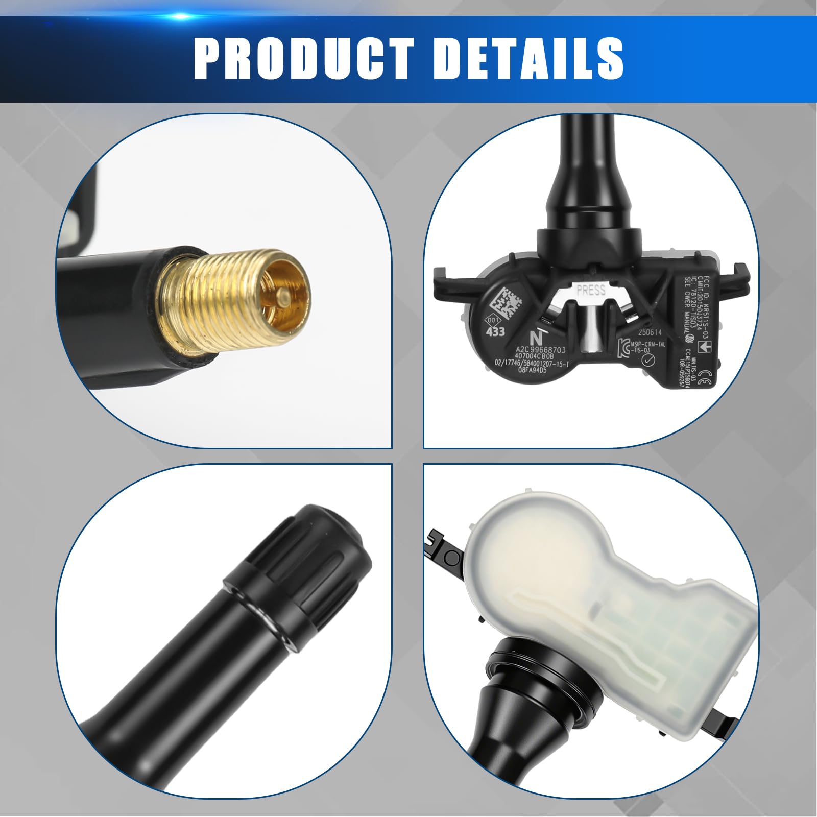 Sensore di Pressione dei Pneumatici Compatibile con Renault Espace V, Kadjar, Megane IV/Grandtour, Scenic IV, Talisman/Grandtour RDKS TPMS Compatibile con Micra V Qashqai II X-Trail 407004CB0A 407004