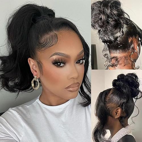 Maxine Pelucas de cabello humano ondulado 360 con encaje frontal prearrancado, sin pegamento, densidad del 180%, pelucas de cabello humano de 22 disponible en Yaxa Peru