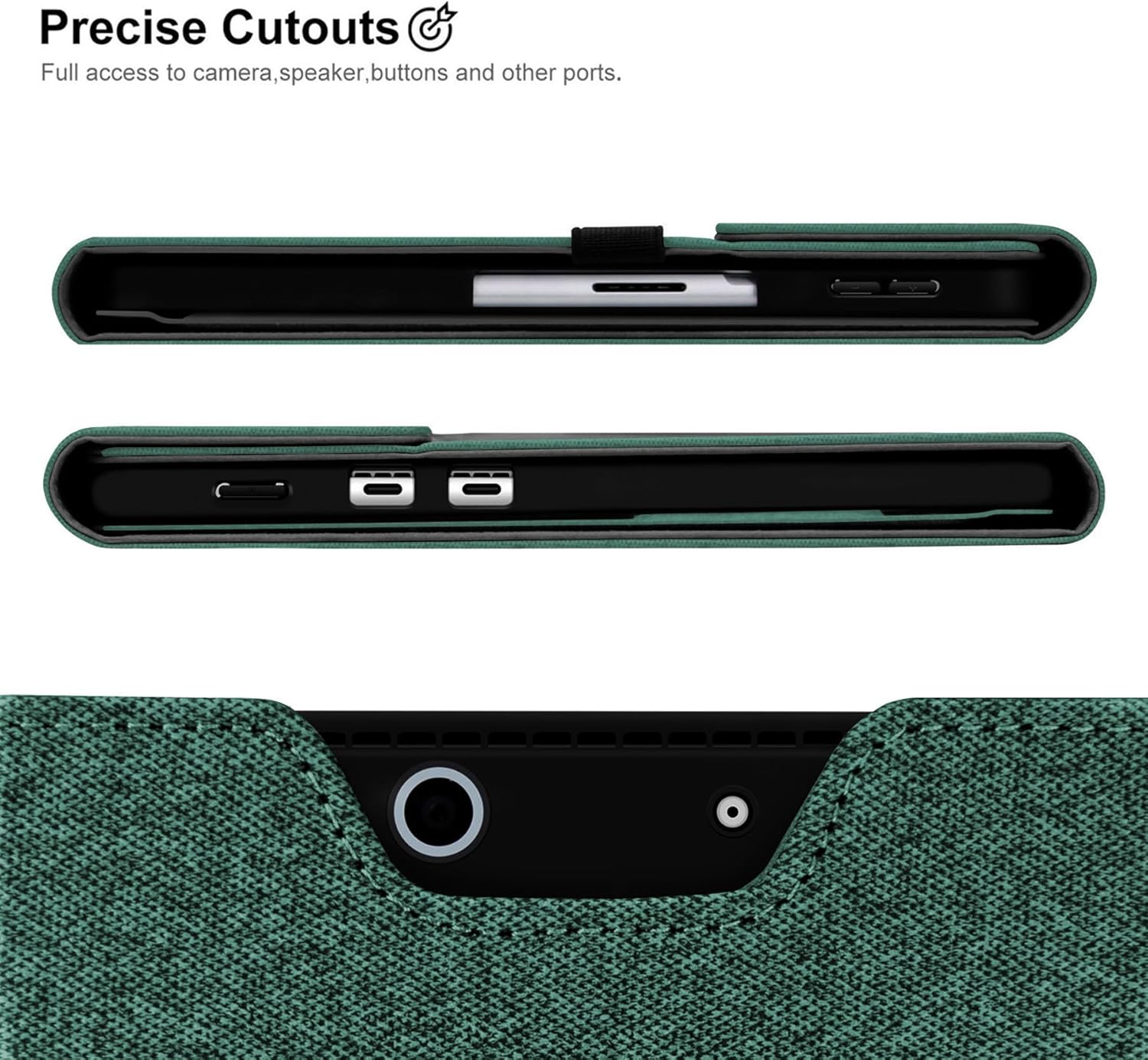 Megoo Surface Pro X Case Cover for Microsoft Surface Pro X 13" with Stylus Pen Holder Multiple Angle Adjustment Folio Stand Protective Case (Cyan)