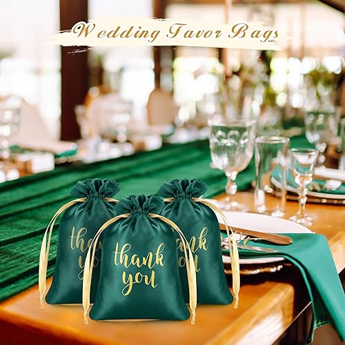 Vista 117 de Sieral 50 bolsas de regalo de satén con cordón para joyas, bolsas de dulces para Acción de Gracias, Navidad, boda, baby shower, fiesta de Blanco