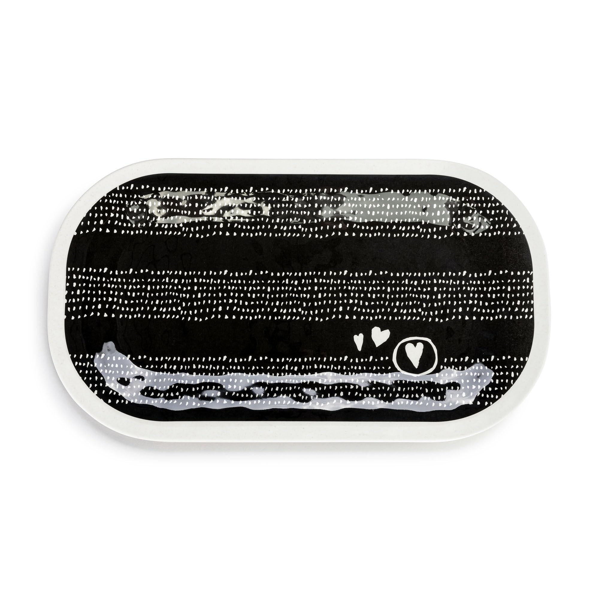 DEMDACO Vibrant Floral Rectangular 16 x 9 Bamboo and Melamine Everyday Kitchen Food Serving Tray Platter (Heart Full of Love)