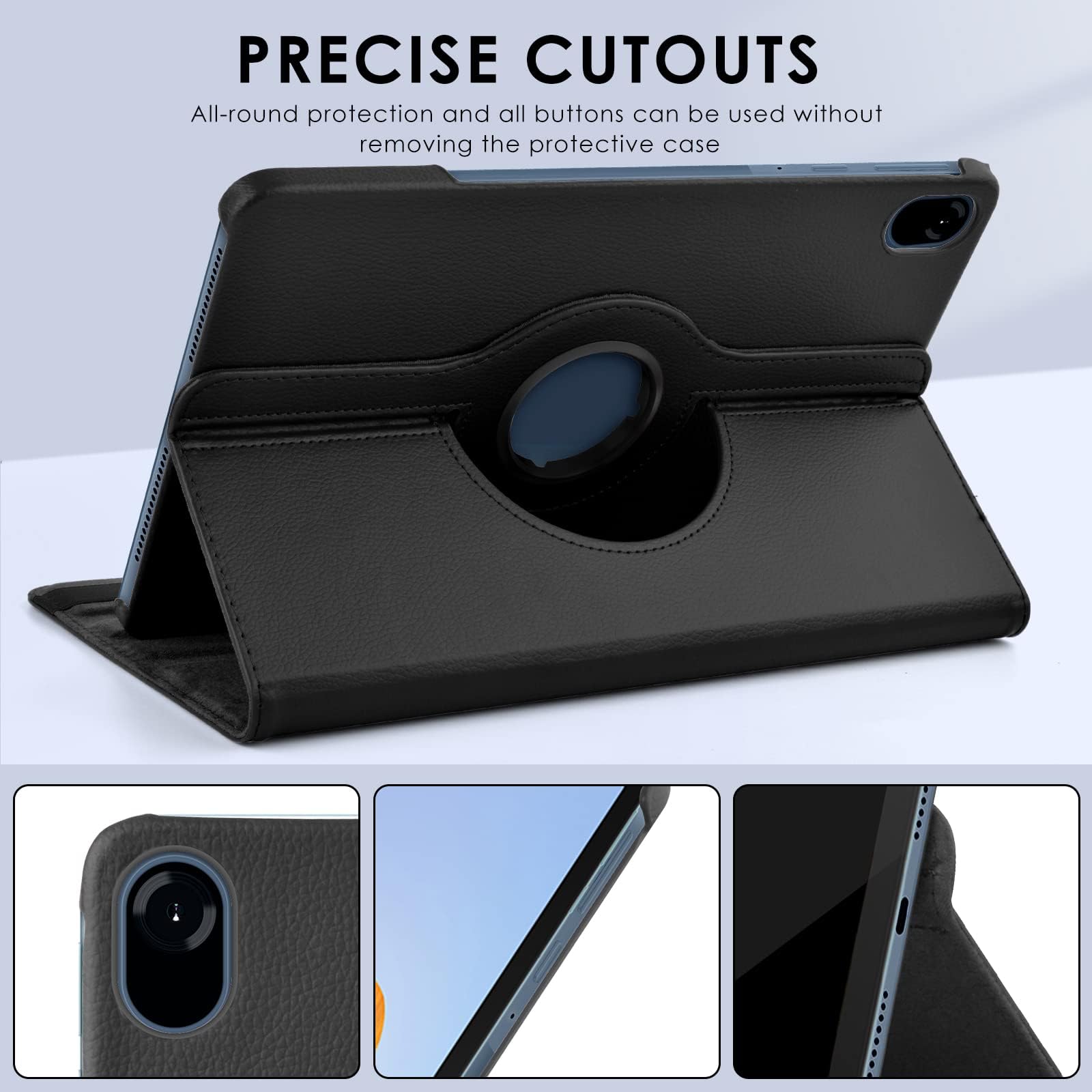 JENKEM Compatible With Honor Pad 8 2022 Case Cover 12 Inch Full Coverage Leather PU Case With Rotating Folding Stand Cover Rugged With Auto Sleep/Wake (Light Blue