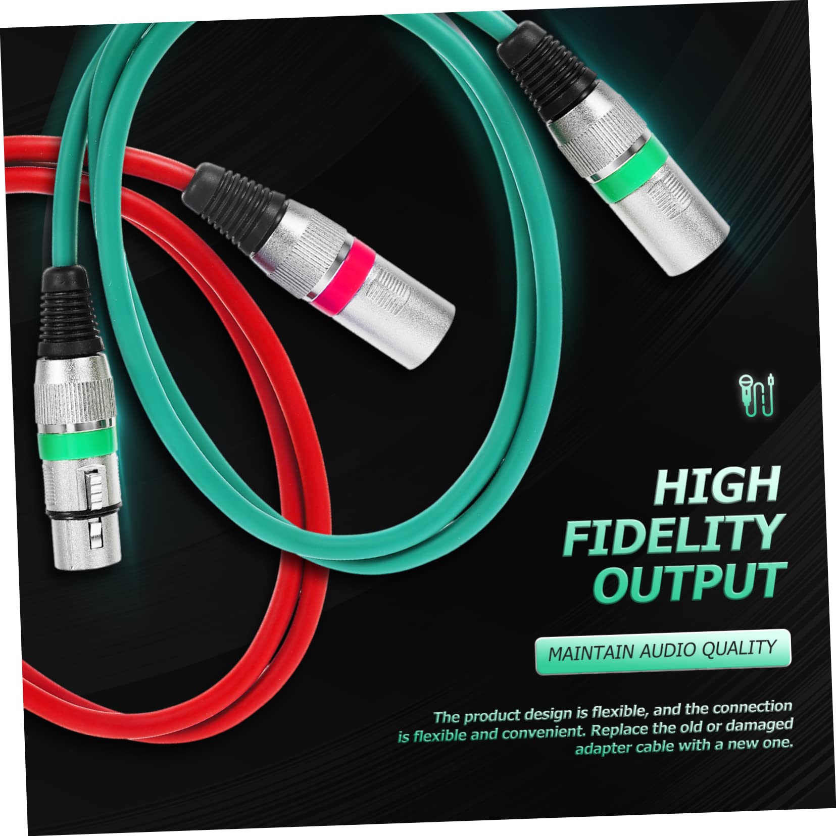 jojofuny Confezione da 5 Cavi Xlr Bilanciati per Microfono, Connettore Maschio-femmina, Rame e Pvc, Connessione Flessibile per Matrimoni e Feste