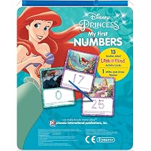 Disney Princess My First Numbers 13 Activity Cards and Write-and-Erase Marker - Wipe Clean Learning Boards - PI Kids