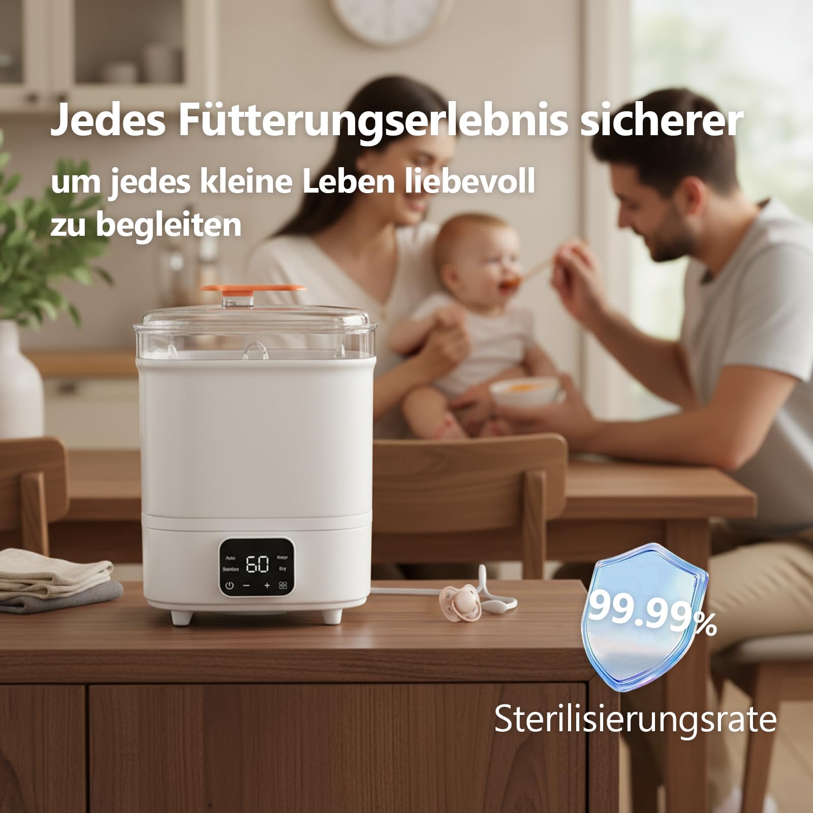 Esterilizador para biberones Automático Esterilizado y secado para biberones y más.