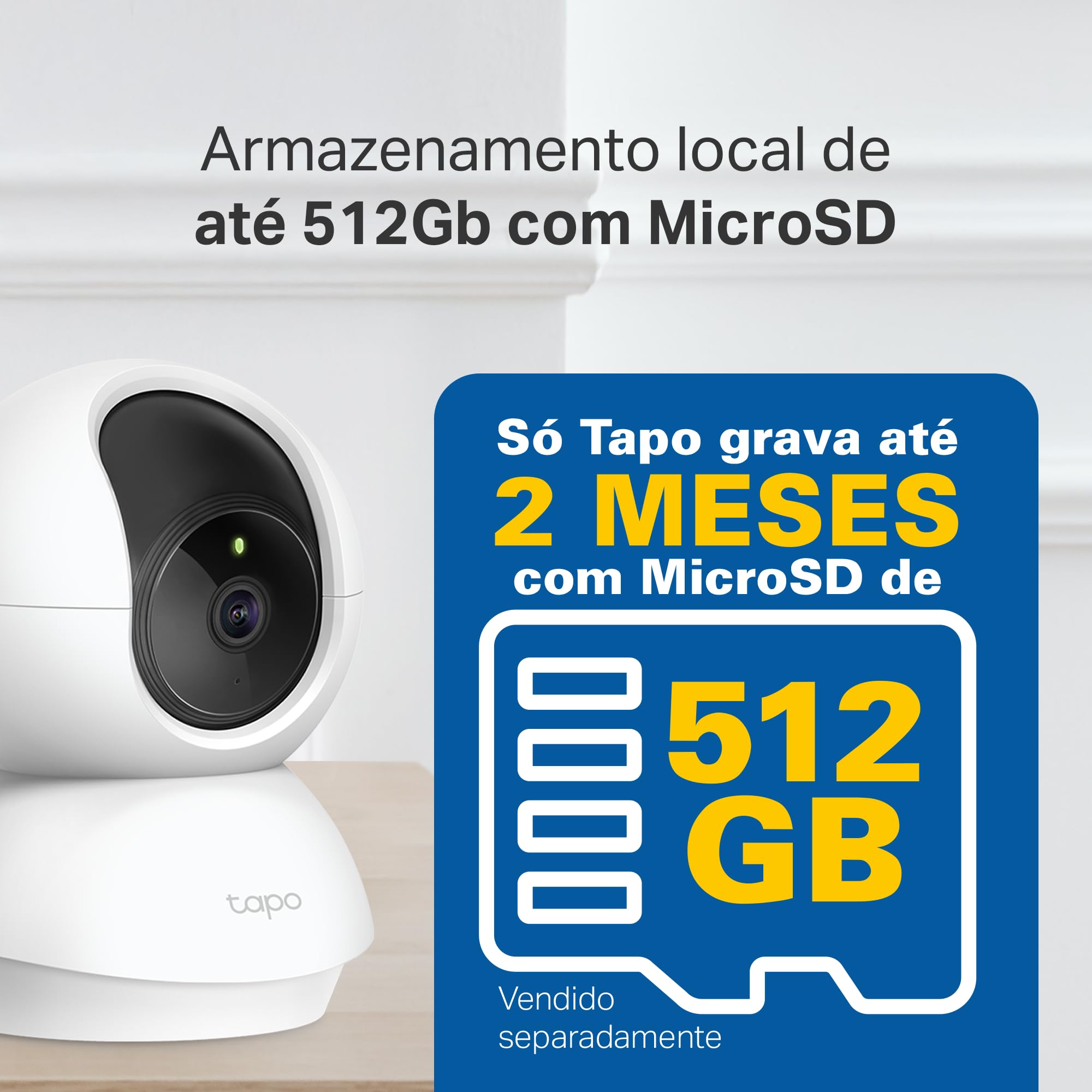 Tapo 1080P Camera Interieur WiFi 360° Connectée Smartphone,C200