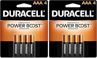 DURACELL Coppertop AAA Batteries with Power Boostâ„¢ Ingredients, Triple A Batteries, 4 Count (Pack of 2) for Household and Office Devices, Alkaline AAA Battery