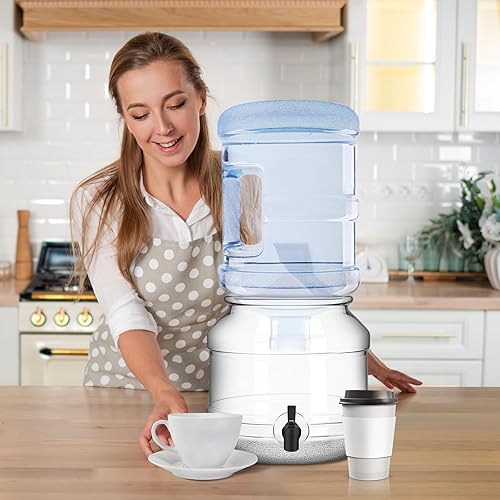 Miniatura 6 de Base dispensadora de jarra de agua de 5 galones con boquilla para botellas de 3 a 5 galones, recipientes de plástico para soporte o encimera