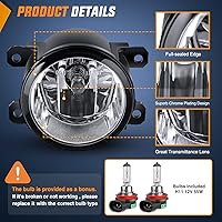 Vista 3 de Nilight Conjunto de luces antiniebla Compatible con 2013 2014 2015 2016 2017 2018 2019 2020 Honda City CRV CRZ Civic Crosstour Ram Promaster Jeep