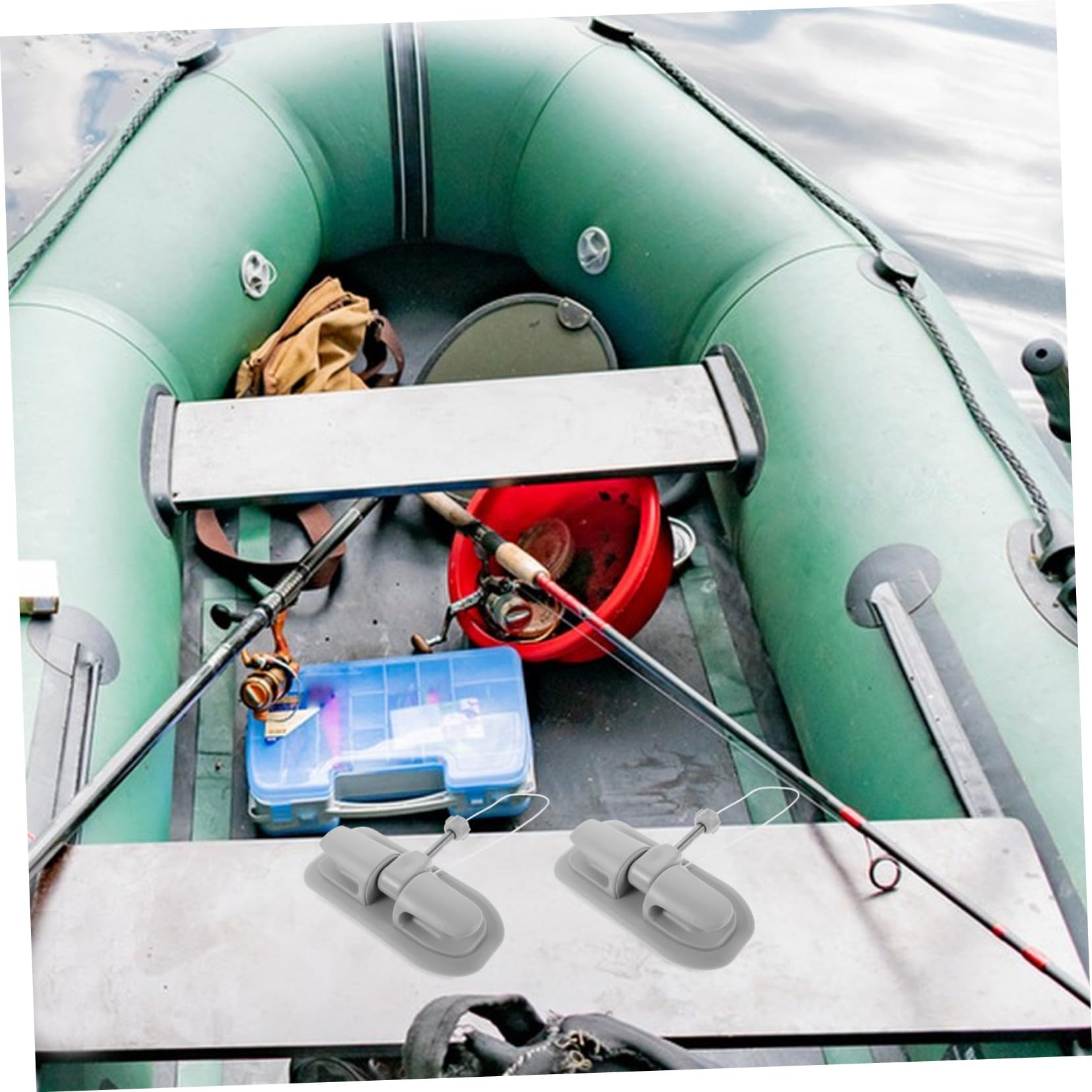 ifundom Bootspaddelclip 2 Stück Aluminiumlegierung mit 10mm Bohrung | Oars und Schlauchboote, Vorgebohrte Ausführung, Pvc Anteil, Flexible Lenkung bei Wasseraktivitäten