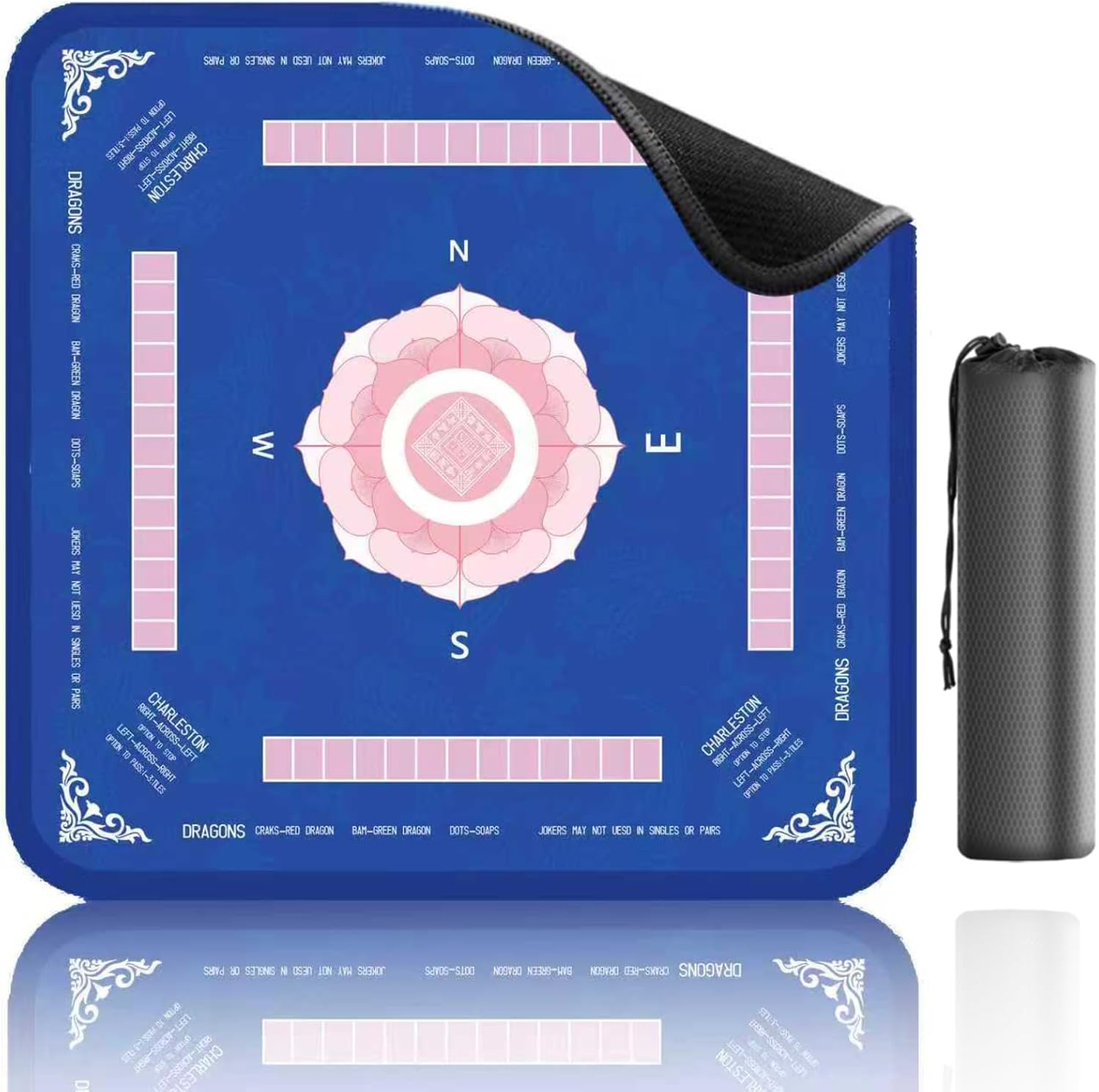 Mahjong Table Mat, 33x33 Inch, Noise Reduction Anti-Slip Surface for Poker, Card Games, Dominoes, Board Games