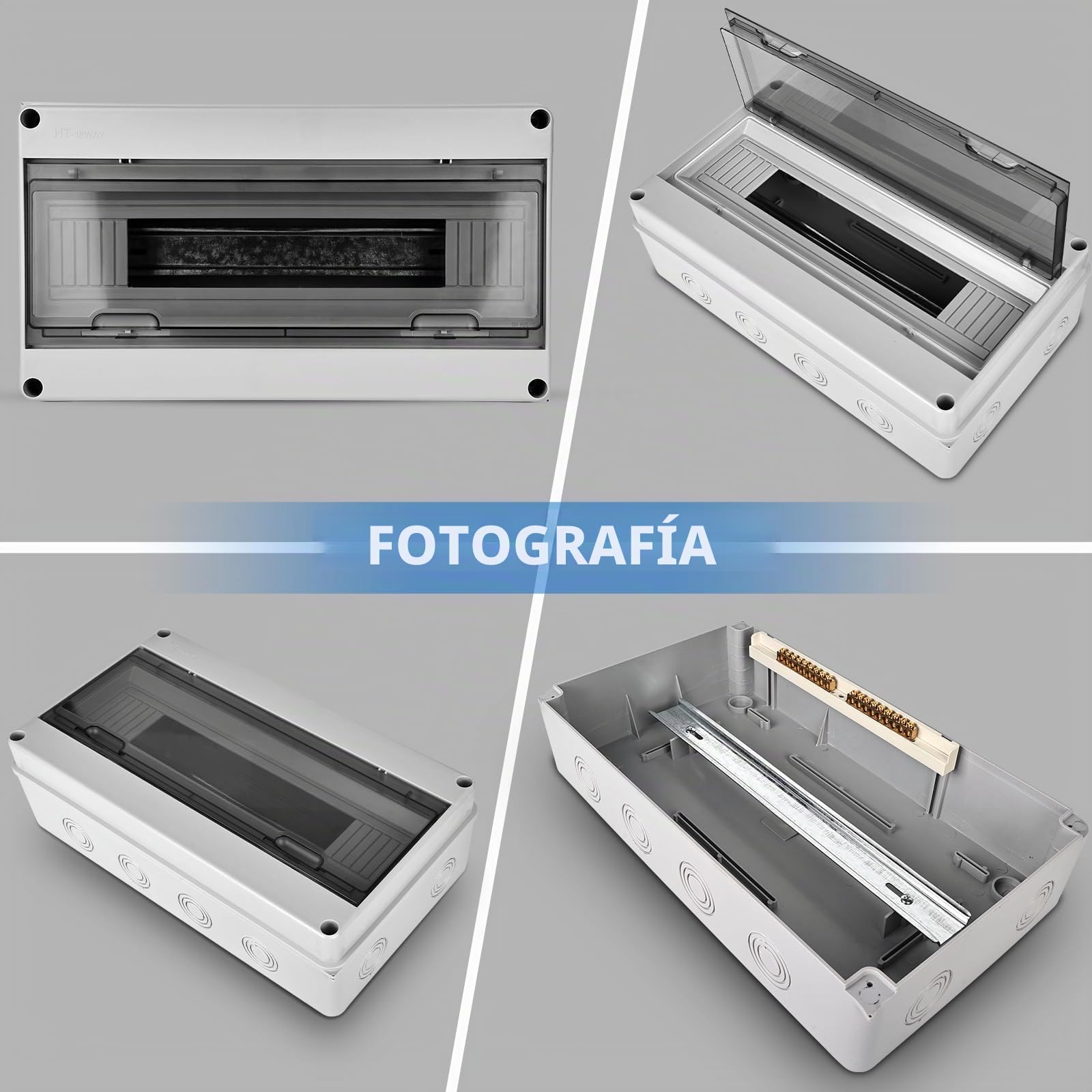 Caja Cuadro Electrico Superficie: Caja Estanca Exterior Electrica, 18 Módulos Caja Distribucion Electrica IP65 a Prueba, para Jardín o Exteriores