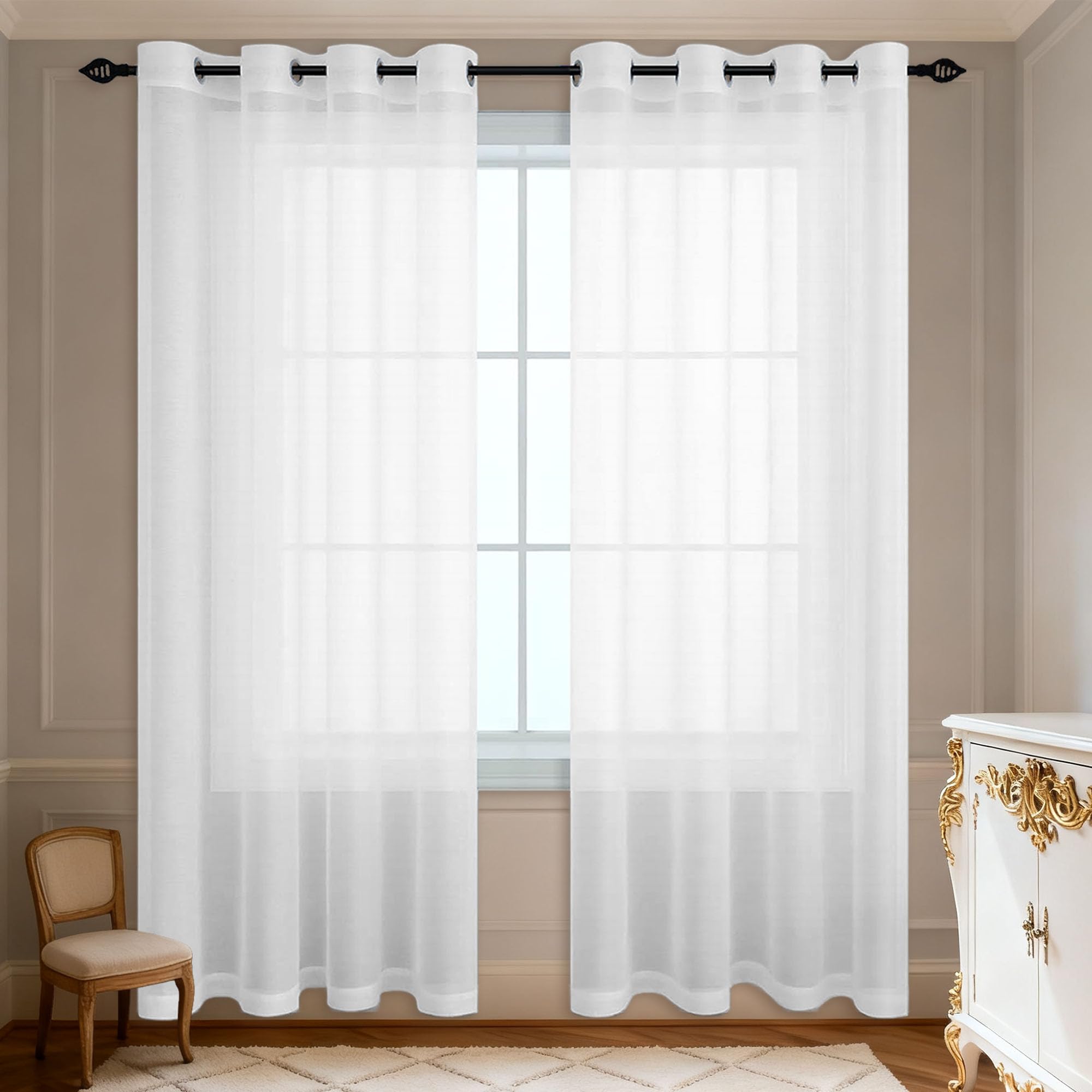 Voile rideau voilage contre la chaleur : voilages blancs isolants