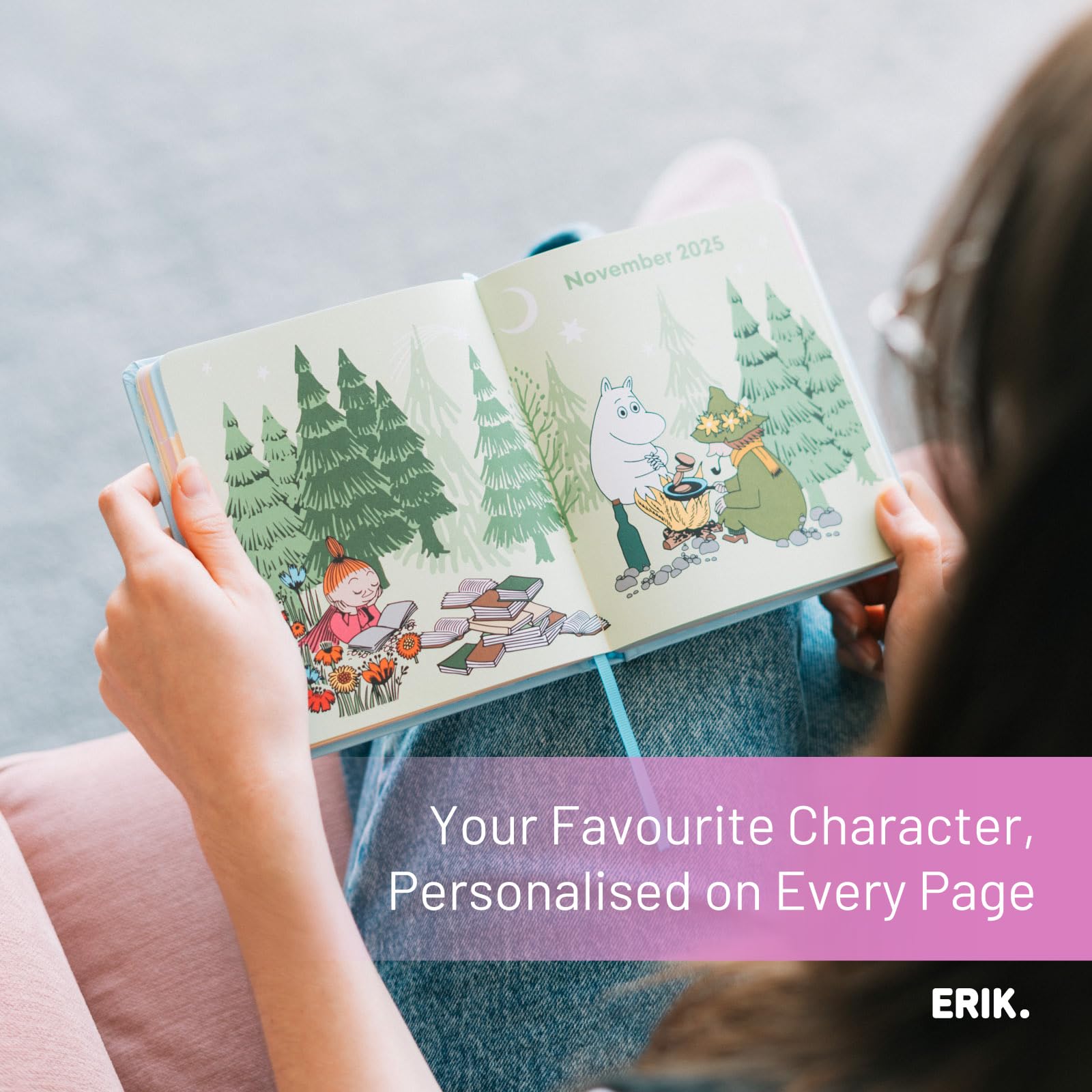 Grupo Erik Academic Diary 2025-2026 Page A Day - Moomin Stationery | Back To School Planner 2025-2026 Student, Mid Year Diary 2025 2026 Page A Day | Moomin Gifts