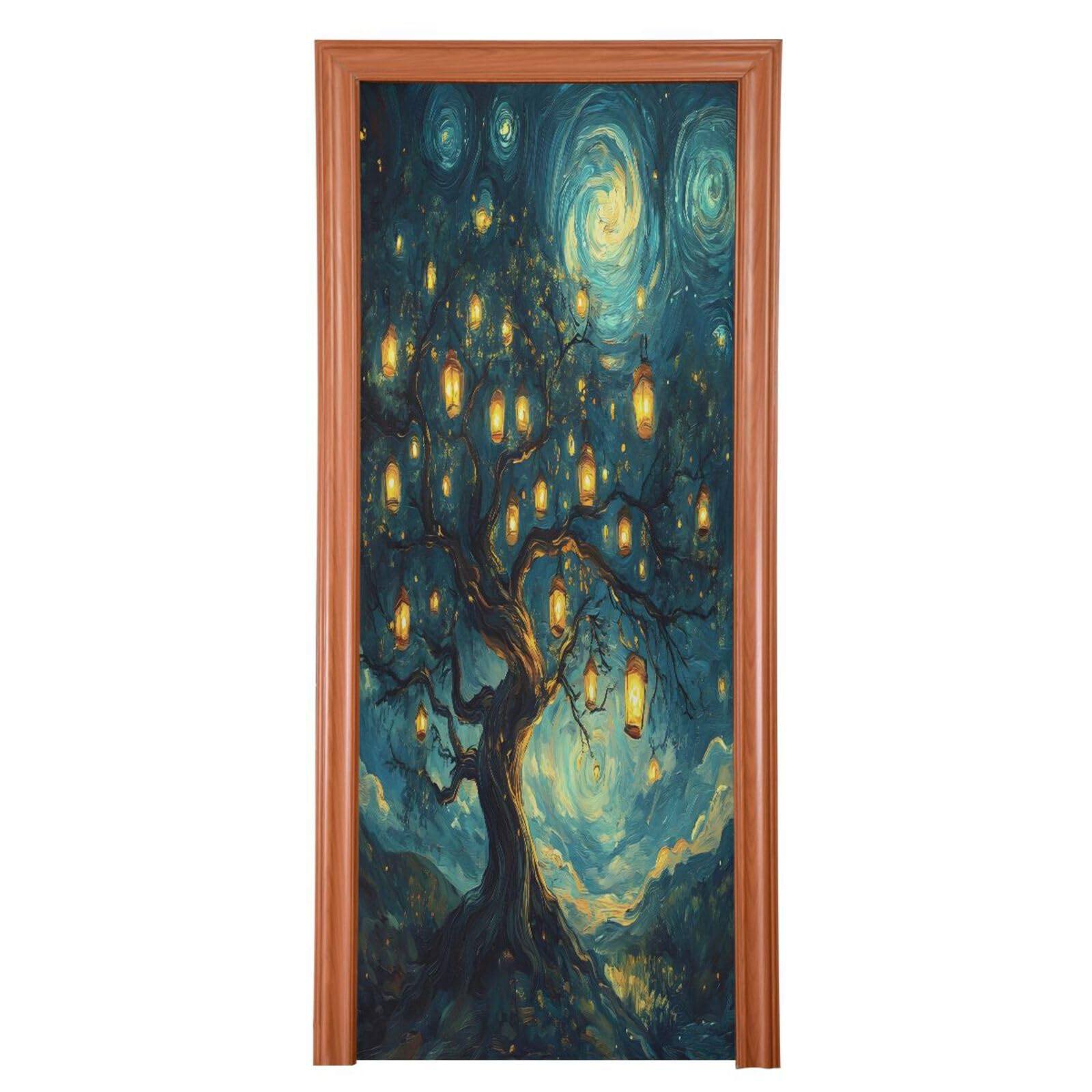 Nander A Tree Hanging Lanterns Door Cover Party Accessory,Festivals Party Supplies Door Covers Indoor Outdoor Christmas Decoration 36