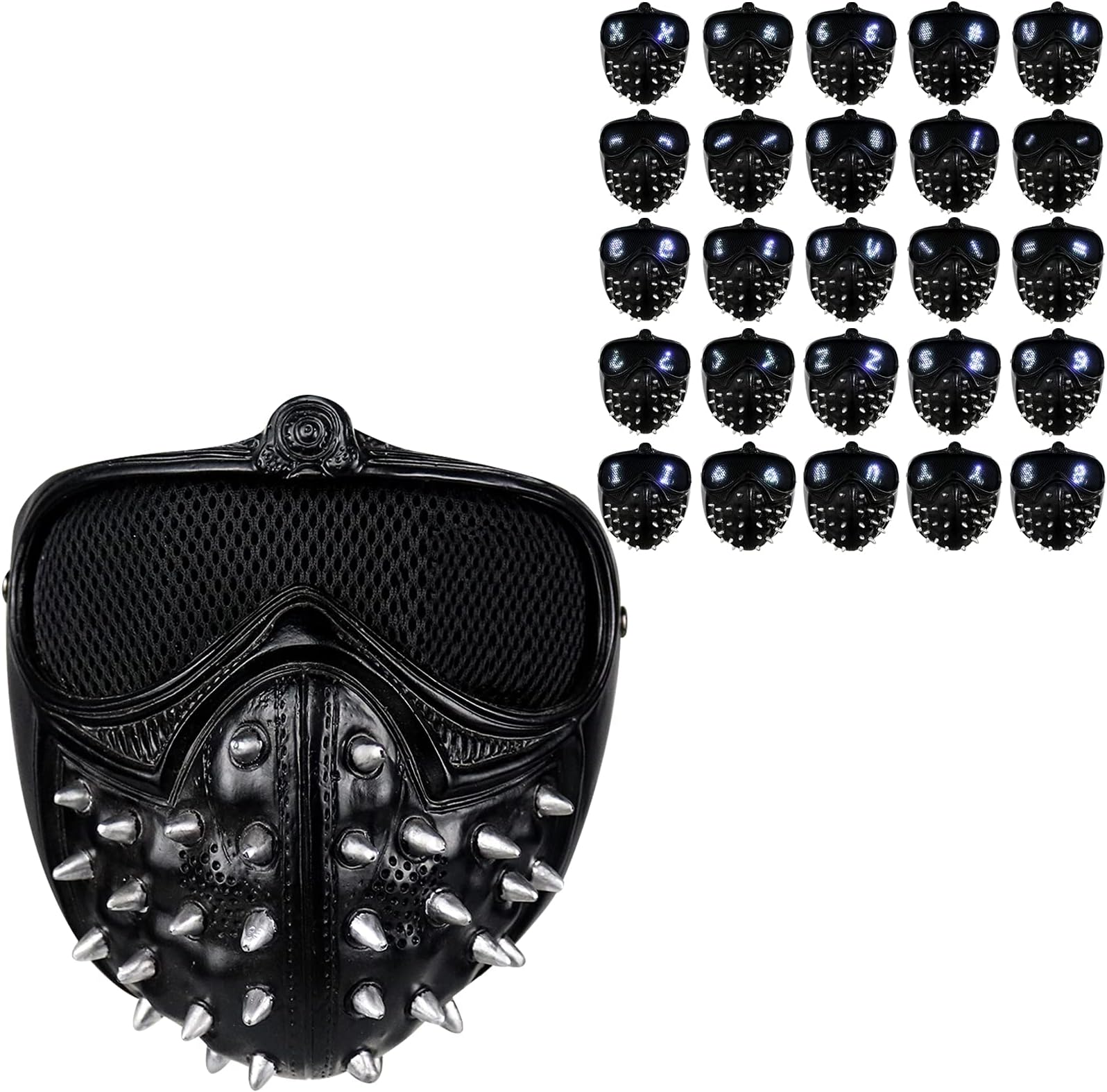 nezababy Watch Dogs Mask LED 25 Expression Change Wrench Marcus Legion Cosplay Halloween Prop Resin