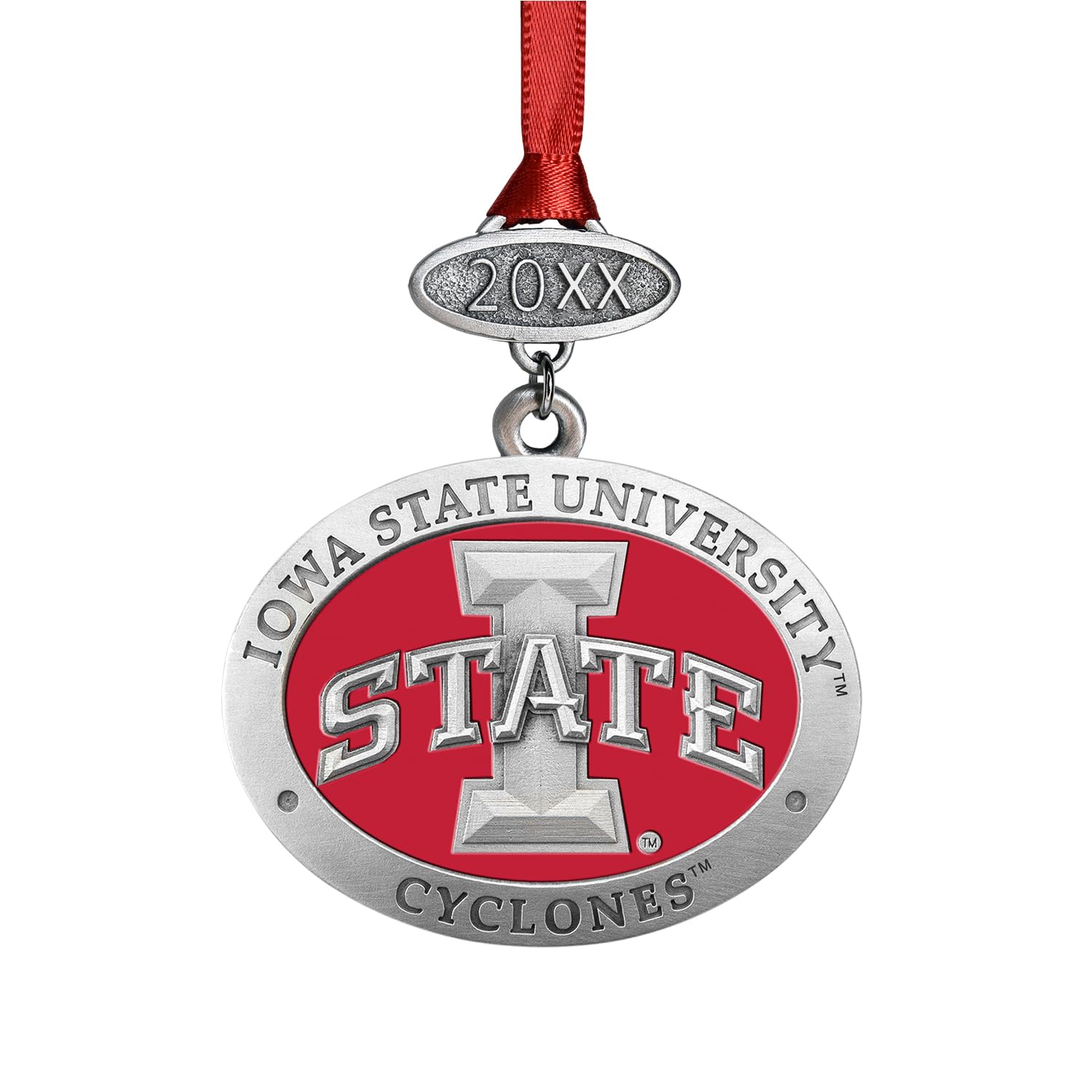 Heritage Pewter Iowa State University Class of 2025 Ornament | Graduation Gift | Hand-Sculpted Christmas Tree Ornament | Intricately Crafted Metal Pewter Alma Mater Inlay