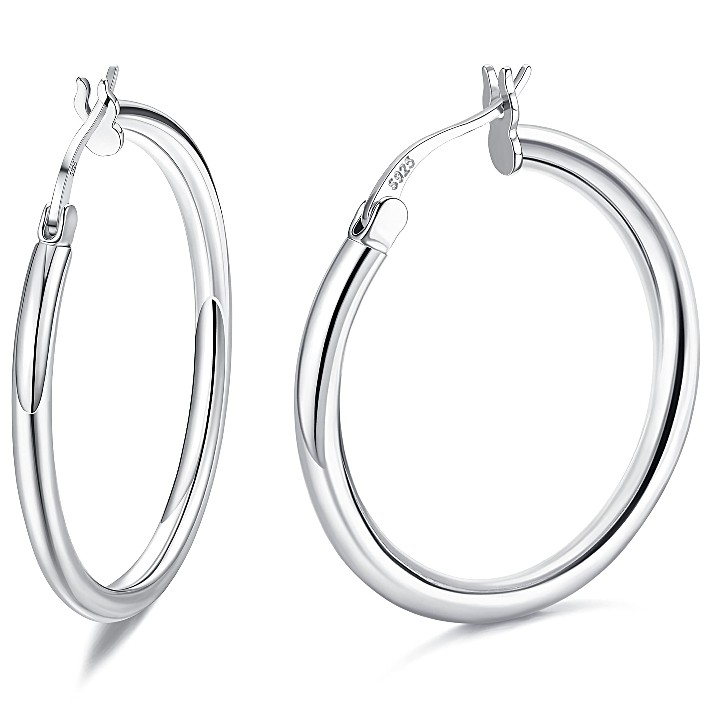 MILACOLATO Solid 925 Sterling Silver Hoop Earrings