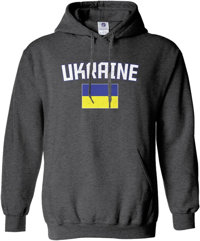Threadrock Women's Ukraine Flag Hoodie Sweatshirt