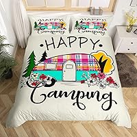 Vista 9 de Juego de funda de edredón con reglas de campamento, tamaño matrimonial, para niños, funda de edredón rústica para campamento, estilo granja