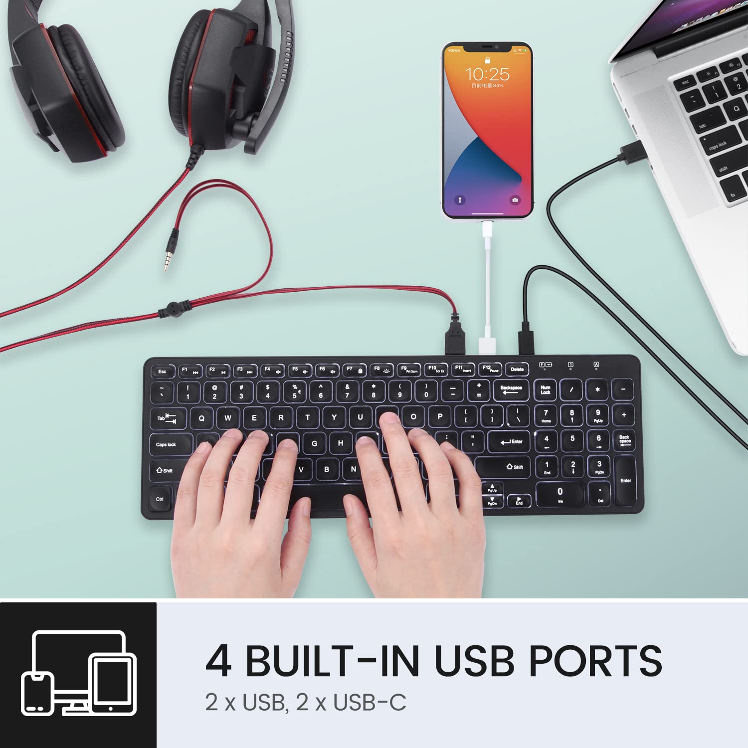 Amazon.com: Perixx PERIBOARD-215B US, Wired Keyboard - Ultra Slim