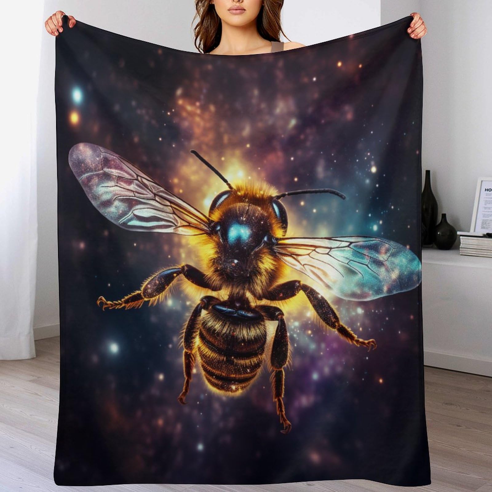 Couverture abeille plaid flanelle chaude housse de chaise canapé