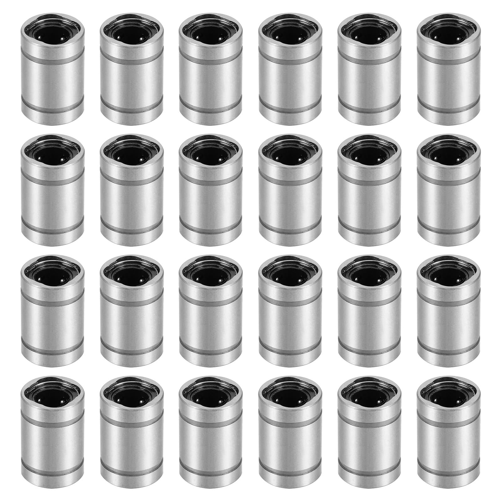 QUARKZMAN 24Pcs Cojinetes de Bolas Lineales Lm5Uu Diámetro de Perforación de 5mm Diámetro Exterior de 10mm Longitud de 15mm para Cnc Impresora 3D