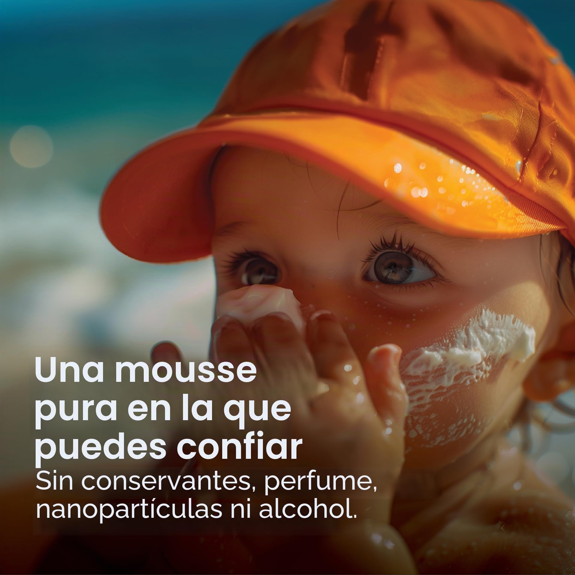 EVY Protector Solar en forma de Mousse para Bebés y Niños SPF 50 - sin perfume - protección solar resistente al sudor y al agua para niños a partir de 6 meses
