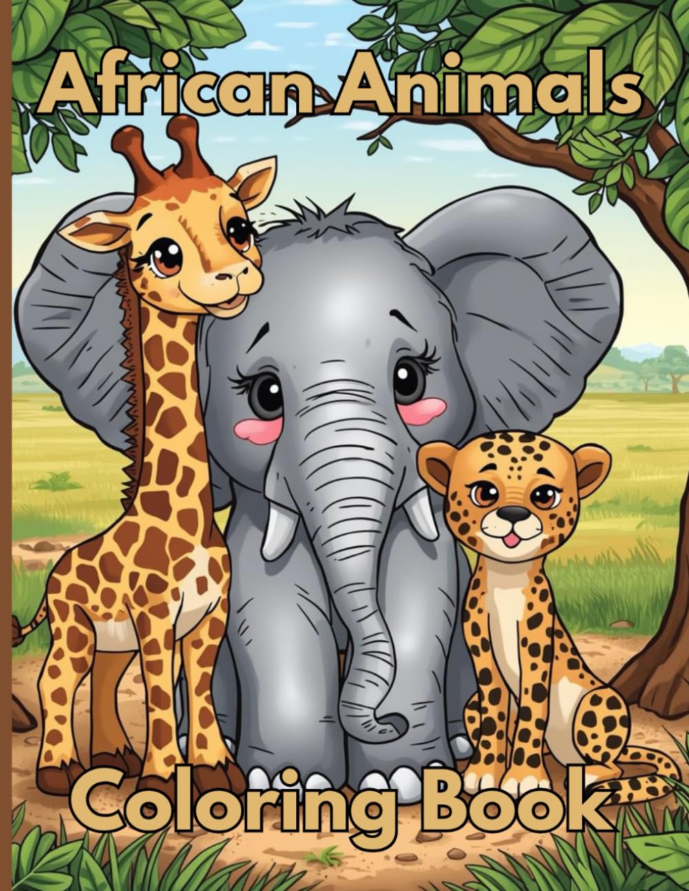African Animals Coloring Book: Adorable Baby Animal Illustrations for Children's Coloring Fun