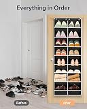 ULG Over The Door Shoe Organizer for Closet Fit 16-24 Pairs with Large Deep Pockets, Narrow Shoe Rack for Door Hanging Boots Storage, Black - 5