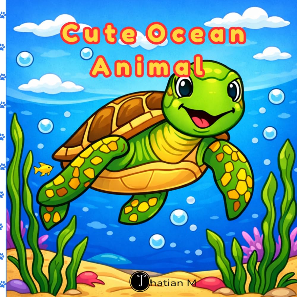 Cute Ocean Animals: Coloring Book For Kids