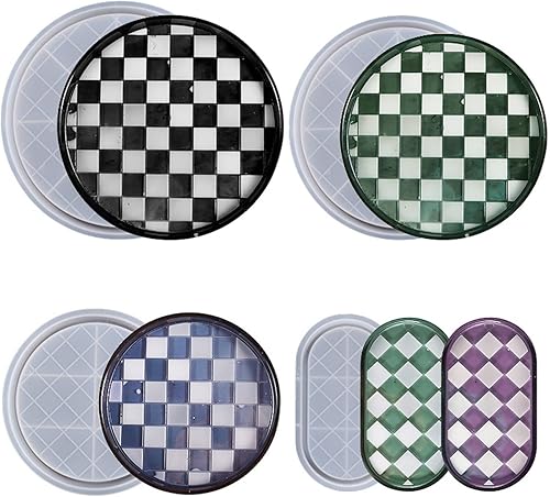 Miniatura 8 de Molde de bandeja de silicona, moldes de posavasos de resina, bandeja de silicona, molde de resina ovaladaredonda de resina epoxi para decoración del