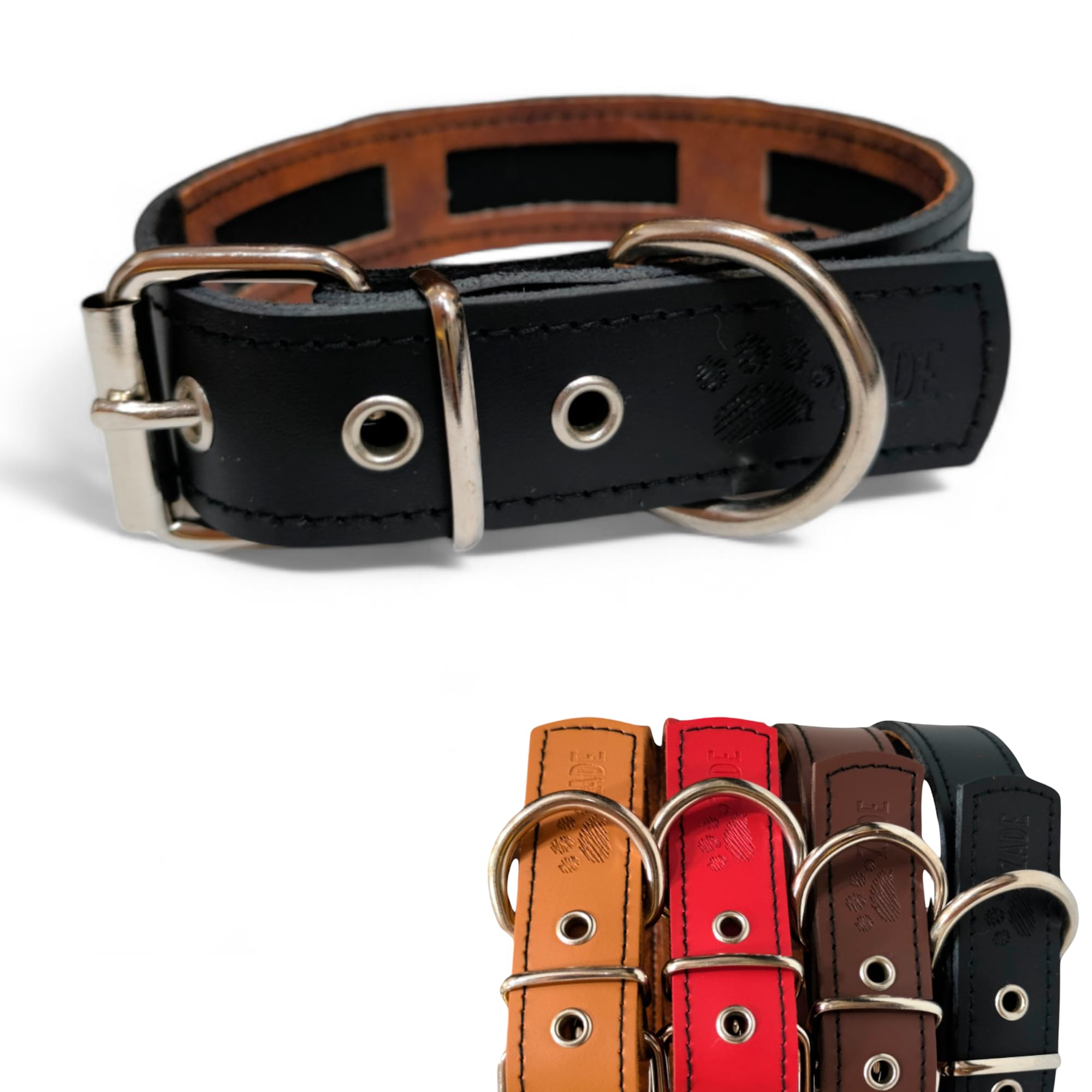 ZADE Collares Perros Funda Antiparasitario - Collares Antiparasitos Perro - Collar Perro Grande Collar Perro Mediano Collar Perro Pequeño - Collar Antipulgas y Garrapatas - Collar Perro Cuero (N,L)