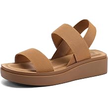 mysoft Womens Platform Wedges Sandals Elastic Slingback Summer Shoes