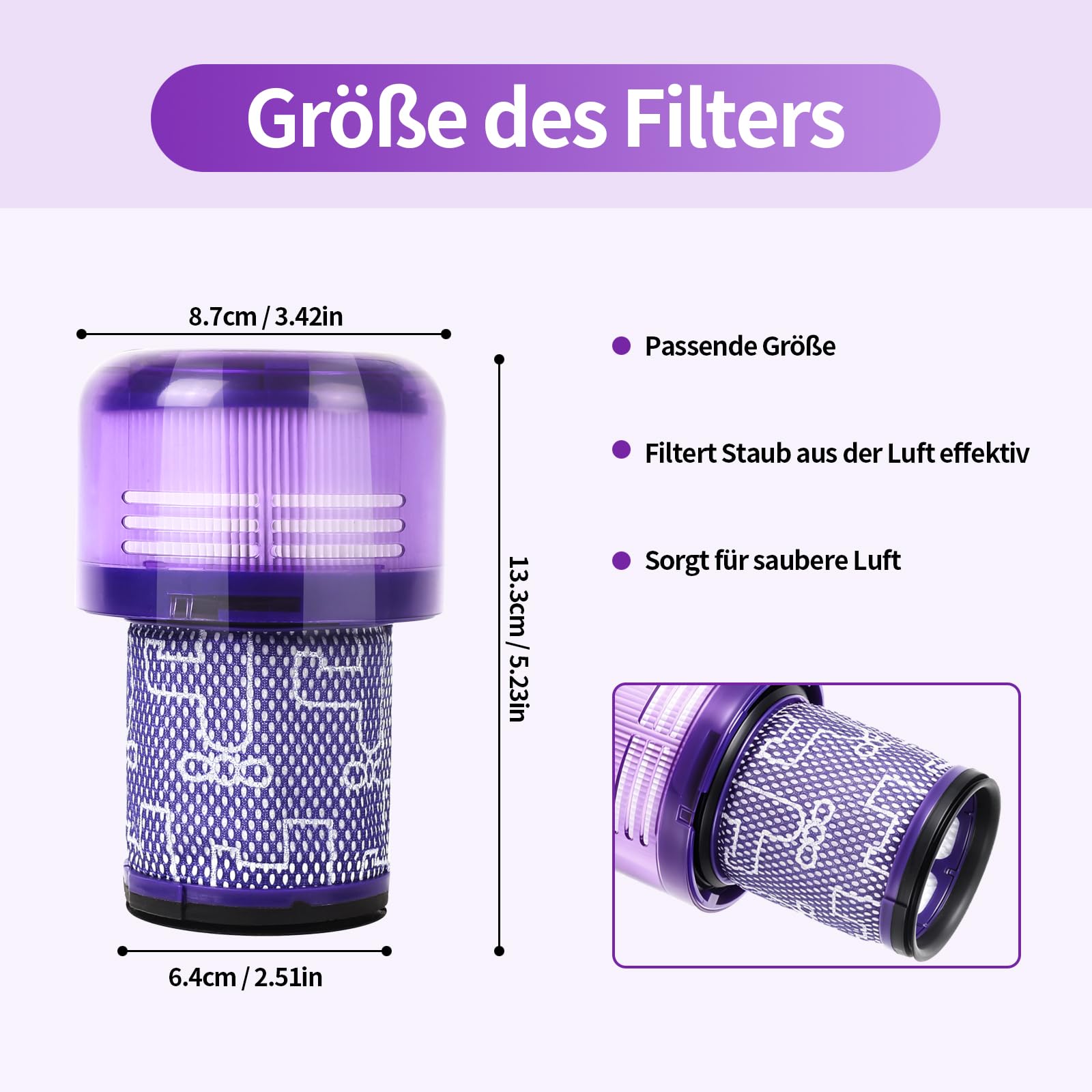 3 Filters for Dyson V12 Detect Slim Absolute Ersatzteile und 971517-01
