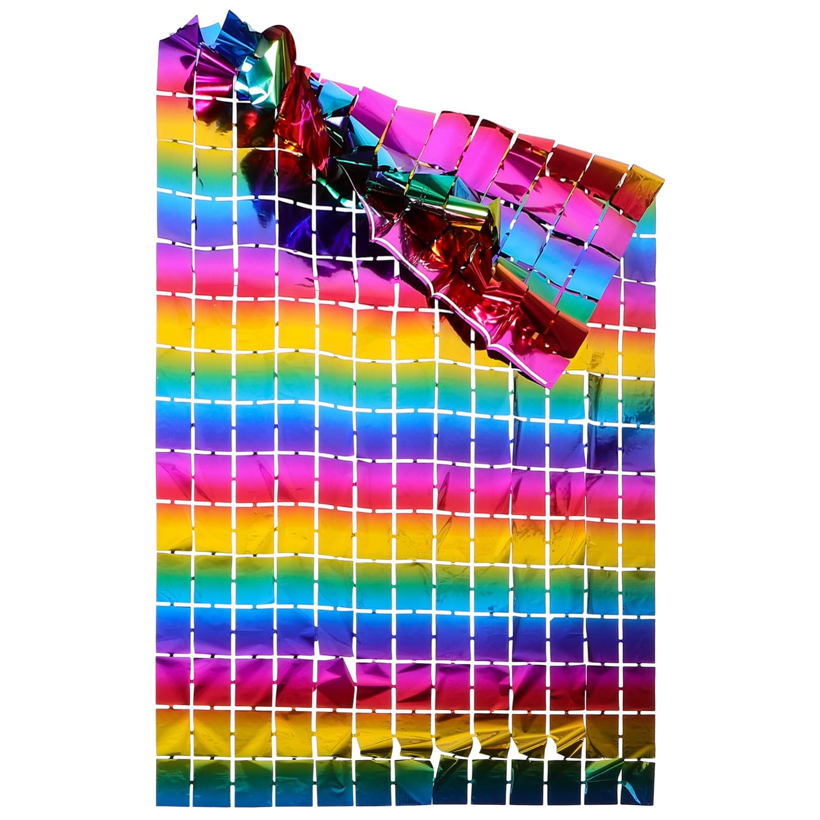ULDIGI Square Tinsel Door Curtain Foil Fringe for Birthday Decorations 1m x 2m Colorful Backdrop for Party Wall Hanging