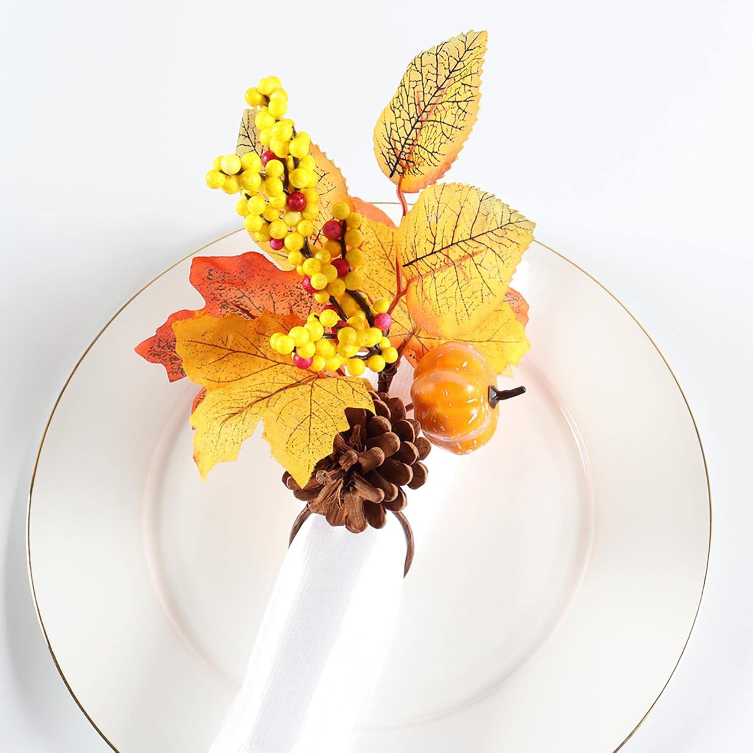 couraged Fall Napkin Rings Set, Maple Leaf Pumpkin Berry Napkin Rings, Thanksgiving Napkin Rings Holders, Autumn Harvest Napkin Rings for Halloween, Thanksgiving, Farmhouse, Table Setting Decor : Home & Kitchen