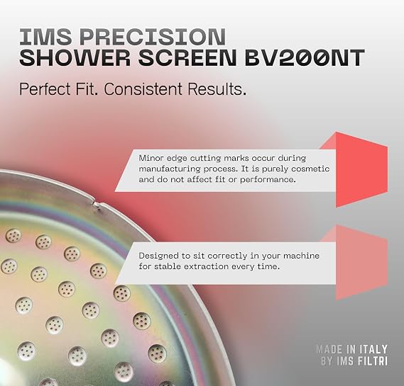 IMS Precision Nanotech Shower Screen compatible with 54mm Breville Sage Espresso machines Express, Bambino, Bambino Plus, Impress, Barista Touch, Infuser, Duo Temp.(BV200NT)