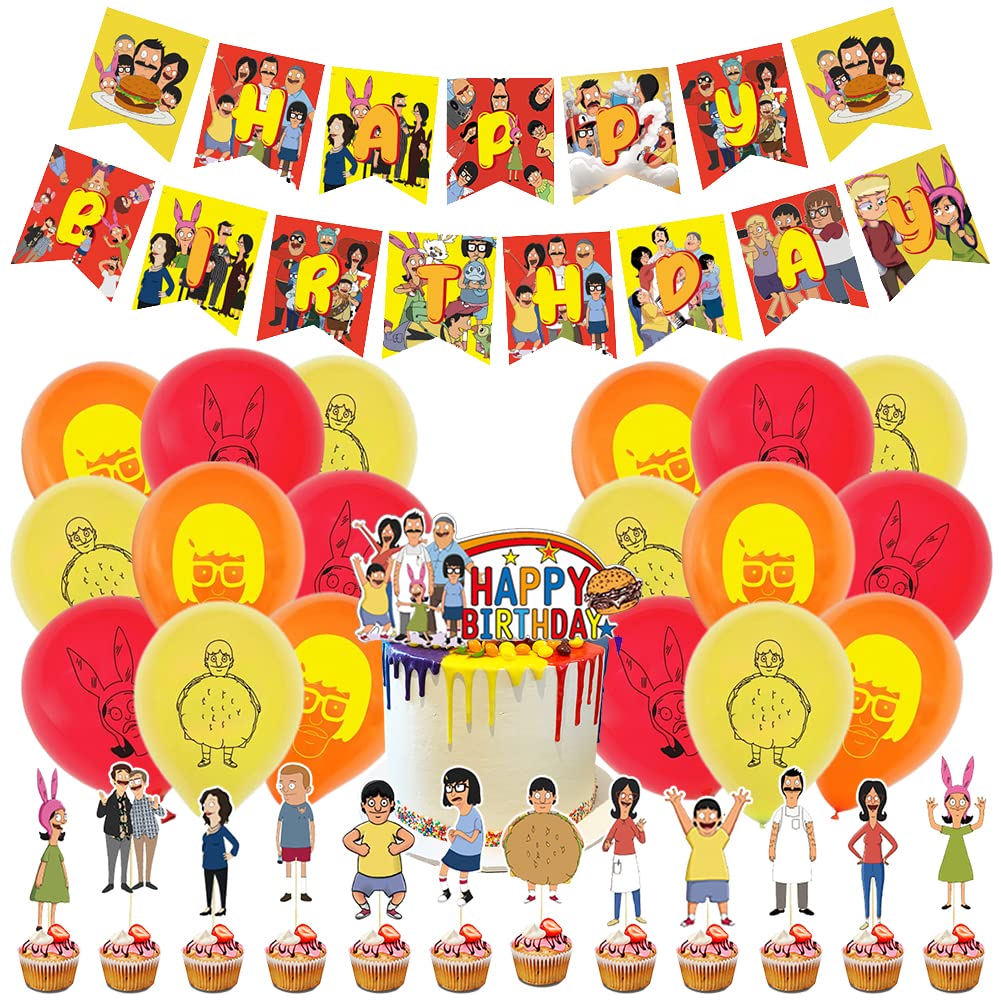 Buy Ksopsdey 32 Pcs Bob‘s Burgers Party Decoraions, Cartoon Anime Bob‘s ...