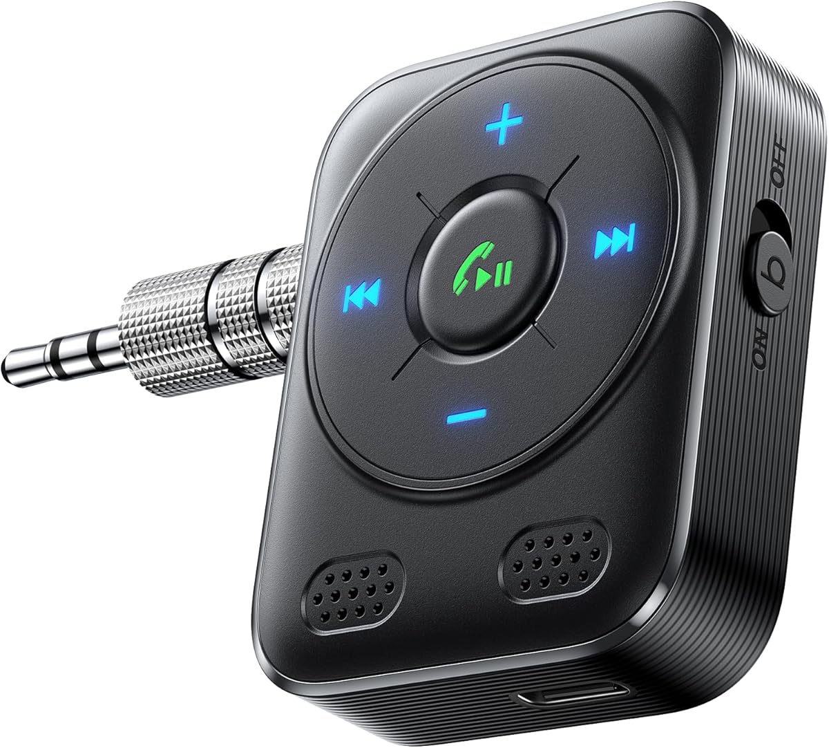 2026 JOYROOM Bluetooth Adapter Auto mit AUX Bluetooth 5.4 Empfänger: BASS & HiFi Stereo, 16h Spielzeit, Dual-Mikrofon Freisprechen,LED-Tasten, AUX Adapter für Autoradio/Kopfhörer/Stereoanlage