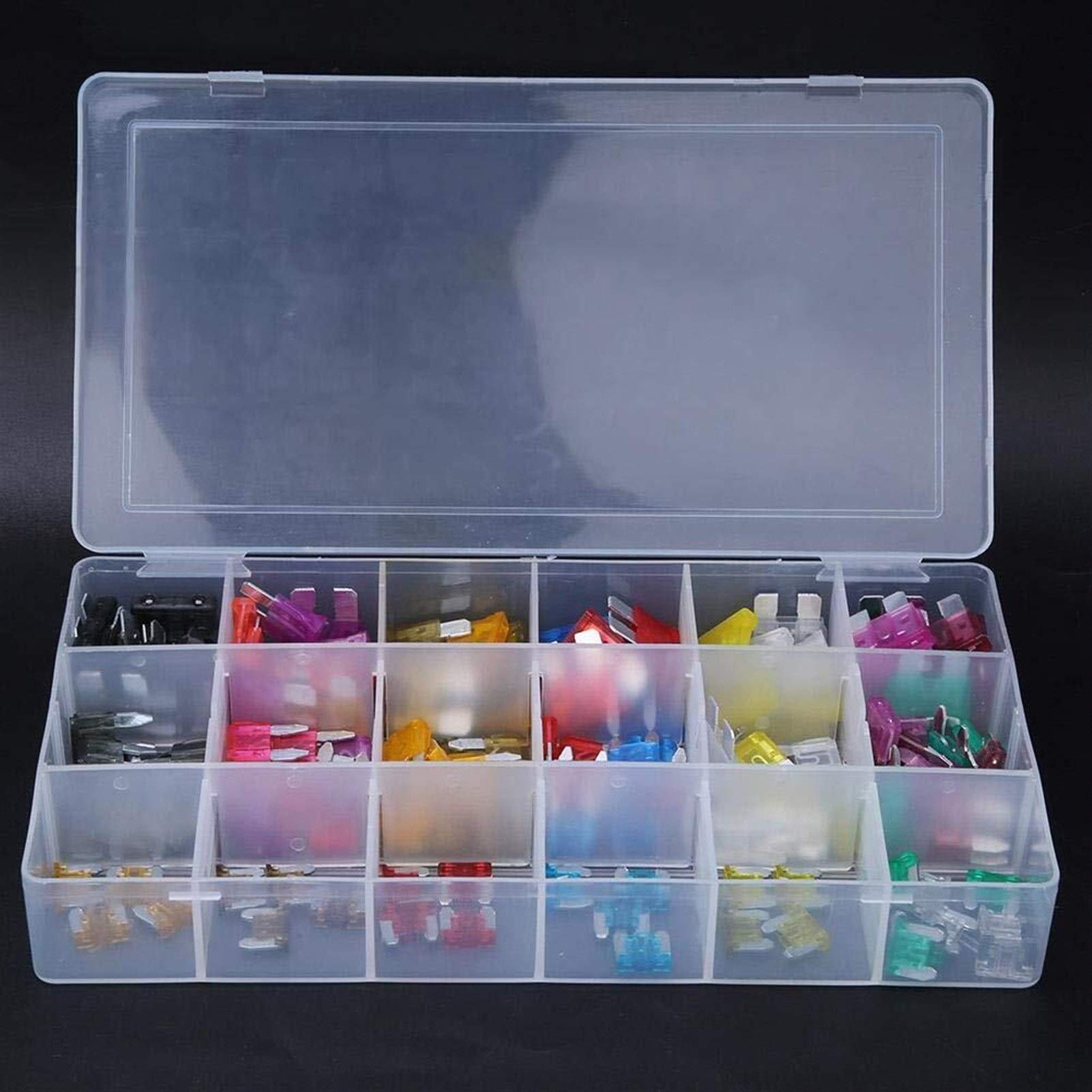 165-teiliges Auto-Sicherungs-Sortiment-Set, Flachsicherungseinsatz, Typ Aluminium, mittelgroß, klein, Mini-Größe, Auto-Sicherungs-Sortiment-Set, Motorrad, LKW, SUV, Kfz-Ersatzsiche