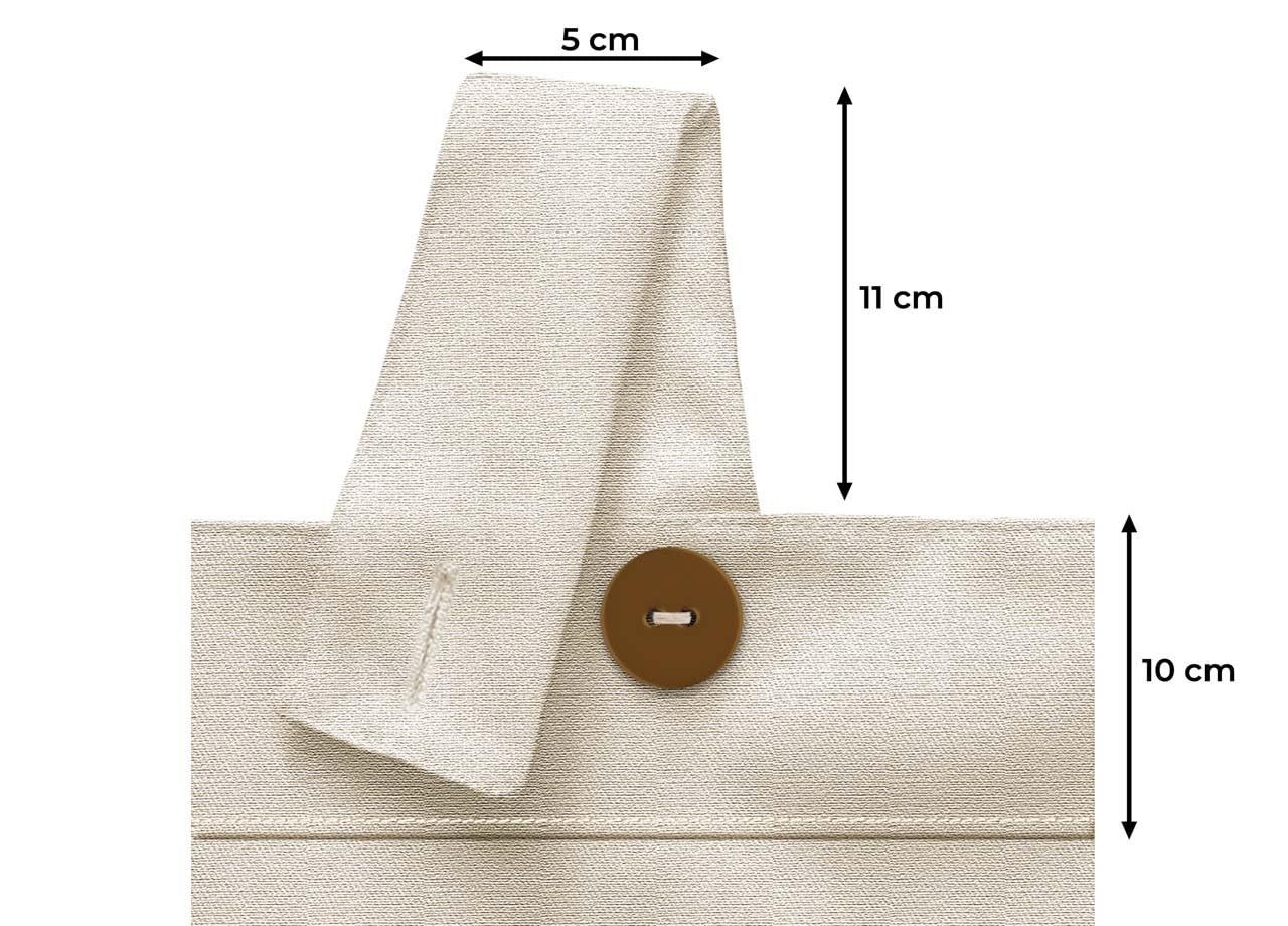BIANCHERIAWEB Tenda Gazebo 160x270 per Esterno Passanti con Bottoni Tinta Unita Ideale per Giardino Terrazzo Springfield Colore Panna