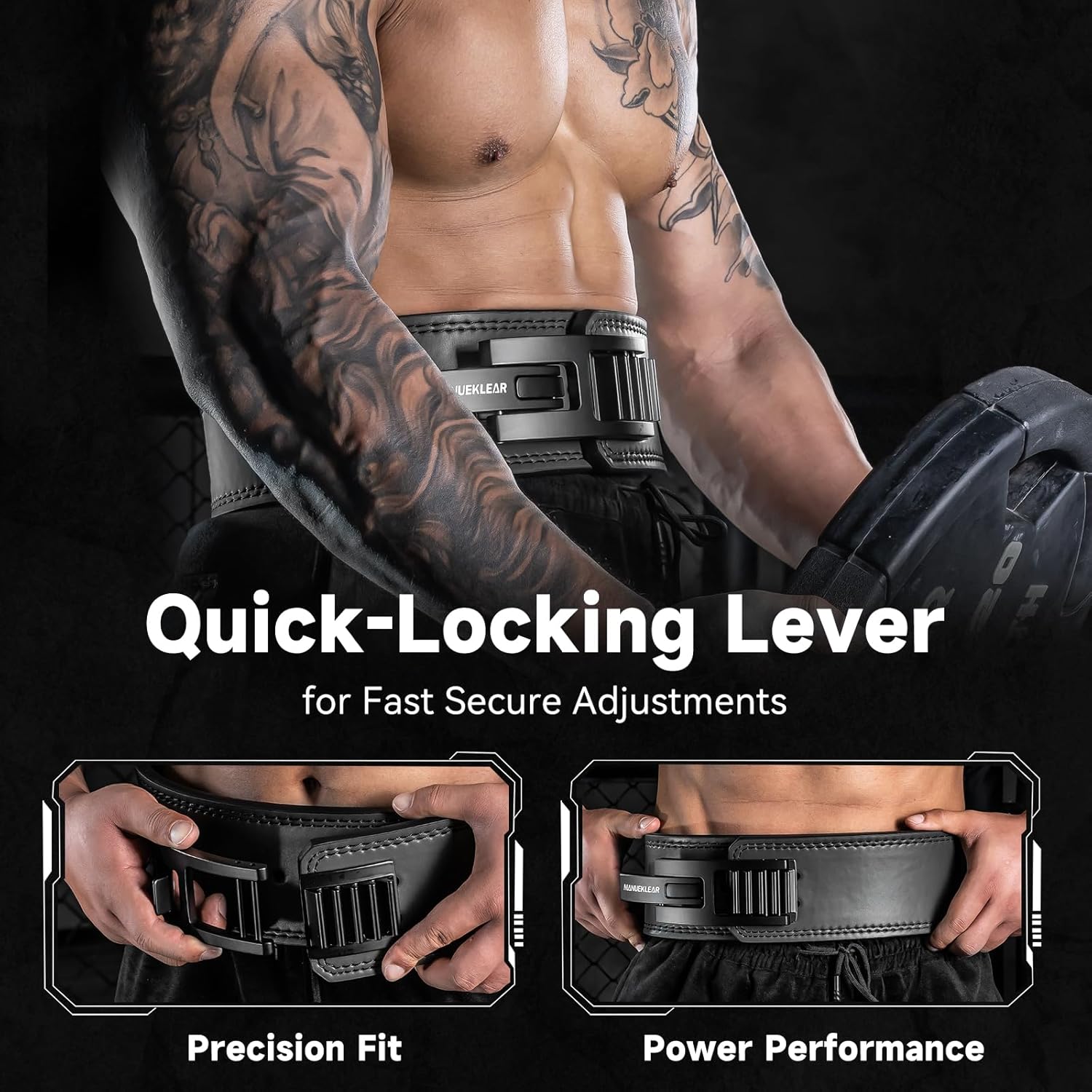 Lever Lifting Belt for Man and Women, Weightlifting with Adjustable Heavy Duty Buckle, Professional Weight Lifting Belt