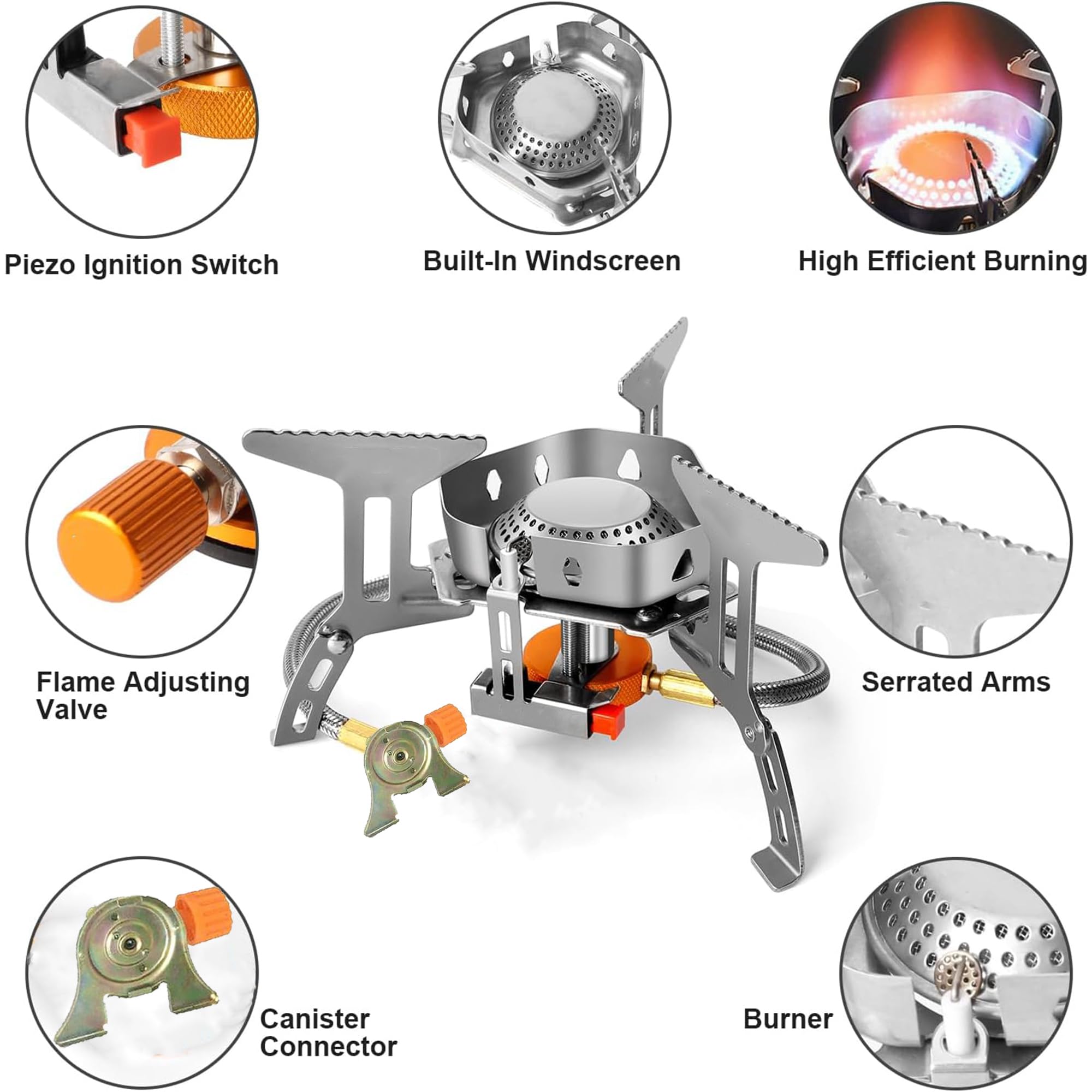 Magnova Portable Cooking Gas Stove,Outdoor Camping Stove with Piezo Ignition,Stainless Steel Folding Butane Gas Stove with Storage Box forBBQ,Hiking,Trekking,Traveling,Emergency Use(Without Cylinder) 4