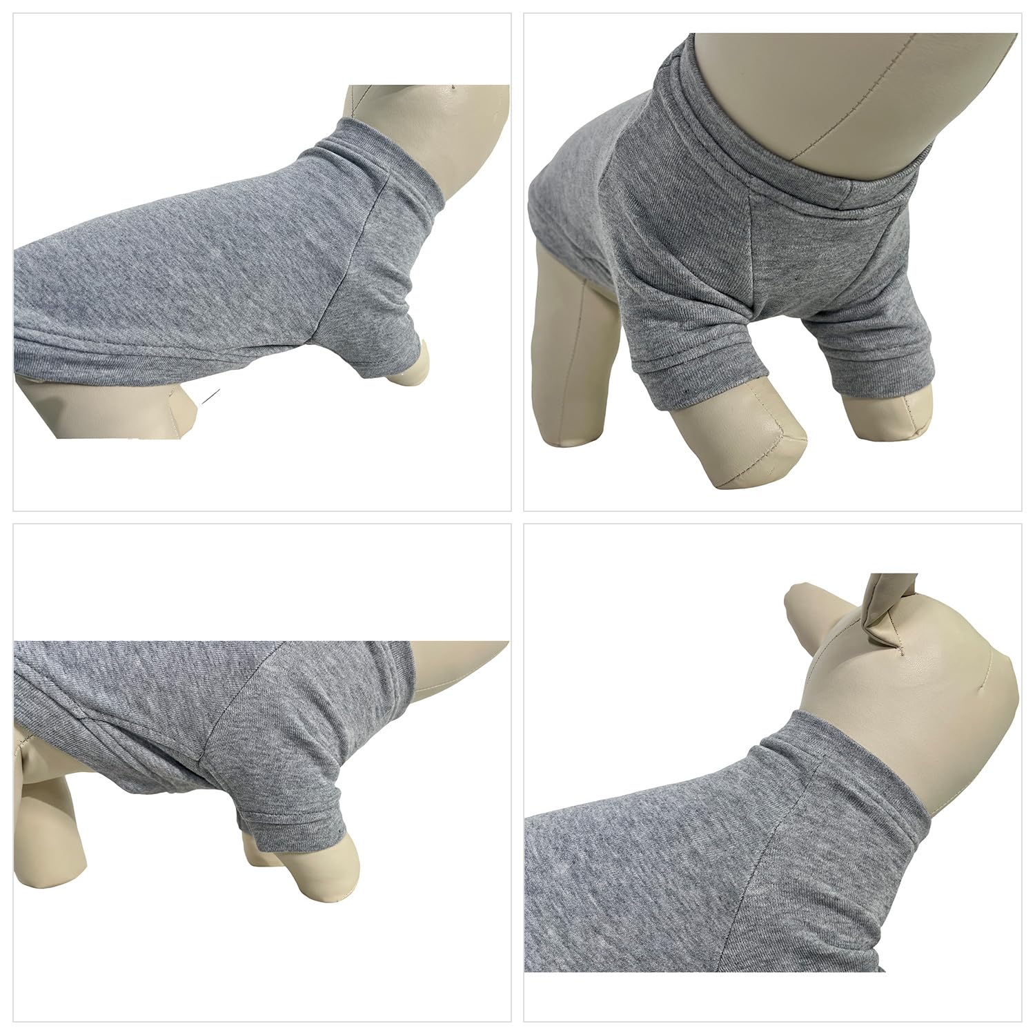 Lovelonglong Dog Pullover Sweatshirt Autumn Winter Cold Weather Dog T-Shirts for Small Medium Large Size Dogs Yorkshire Terrier Pomeranian Clothes Gray S - Image 4
